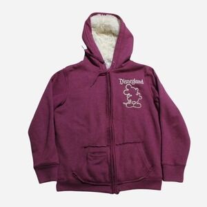 Womens Y2K Skater Streetwear Chic Cartoon Disney 55 Faux Fur Zip-up Hoodie